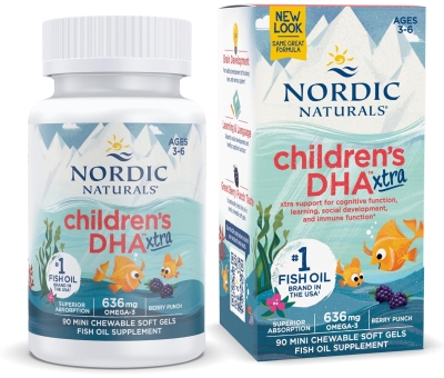 NORDIC NATURALS Children´s DHA Xtra 636mg Omega-3(Ages 3-6) 90mini chew. soft gels Berry