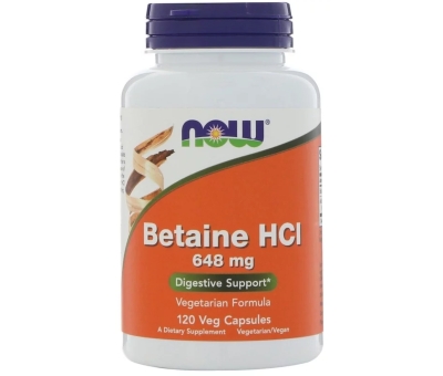 NOW FOODS Betaine HCL(Pepsin) 648mg - 120 vcaps