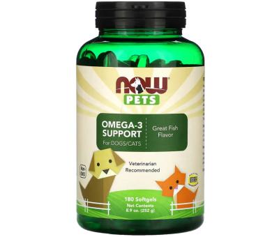 NOW FOODS PETS Omega-3 Support - 180 softgels