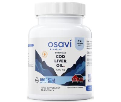 OSAVI Norwegian Cod Liver Oil Softgels 1000mg (Lemon) - 60 softgels