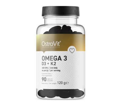 OstroVit Omega 3 D3+K2 90 caps (330 EPA / D3 2000iu)